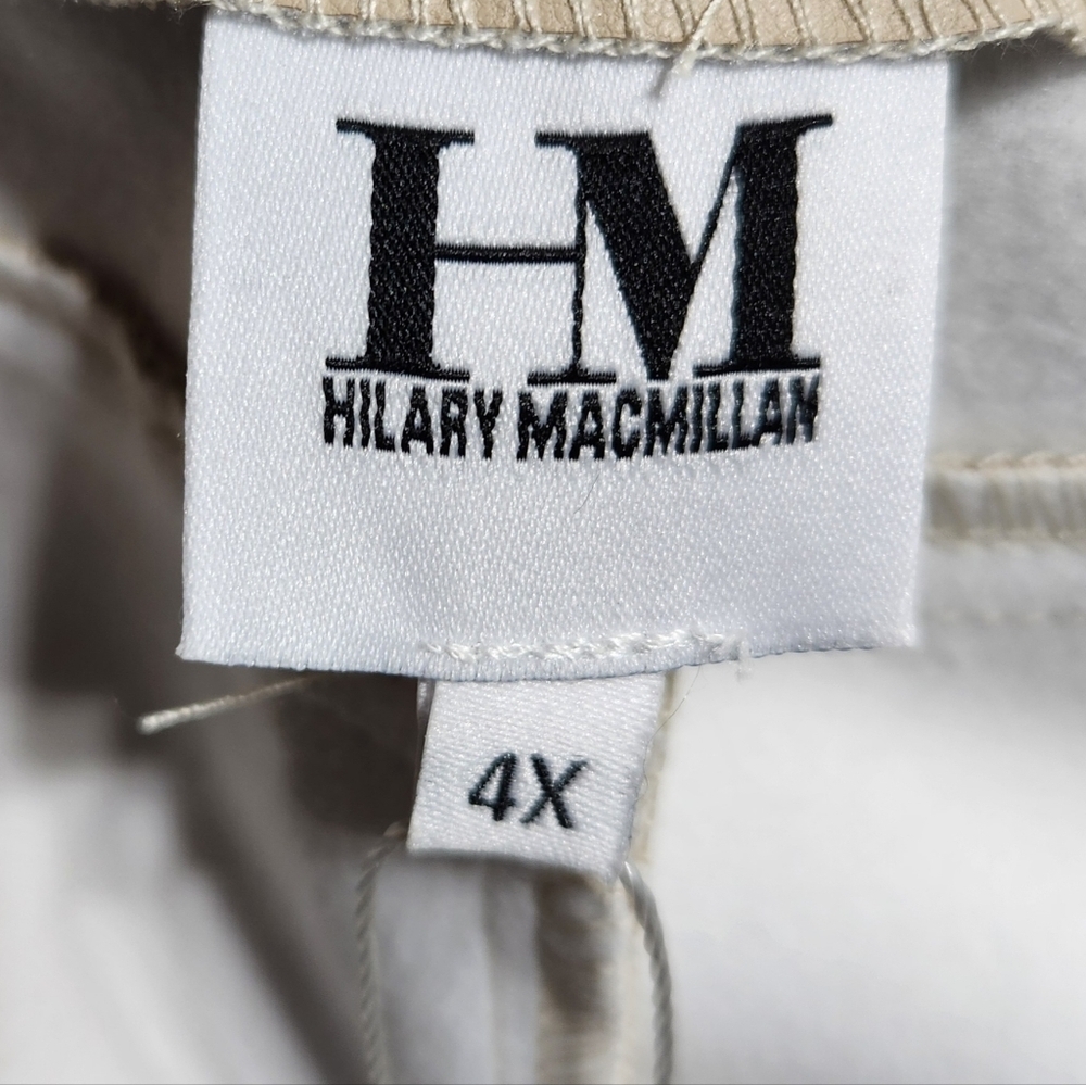 NEW Hilary MacMillan Vegan Faux Leather Tan-Stone Plus Size Trouser Pant (4X) - Picture 9 of 12